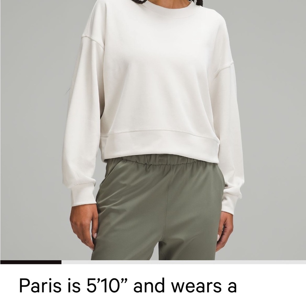 Lululemon Perfectly Oversized Cropped Softstream Sweatshirt in Bone size 4 - Picture 4 of 13